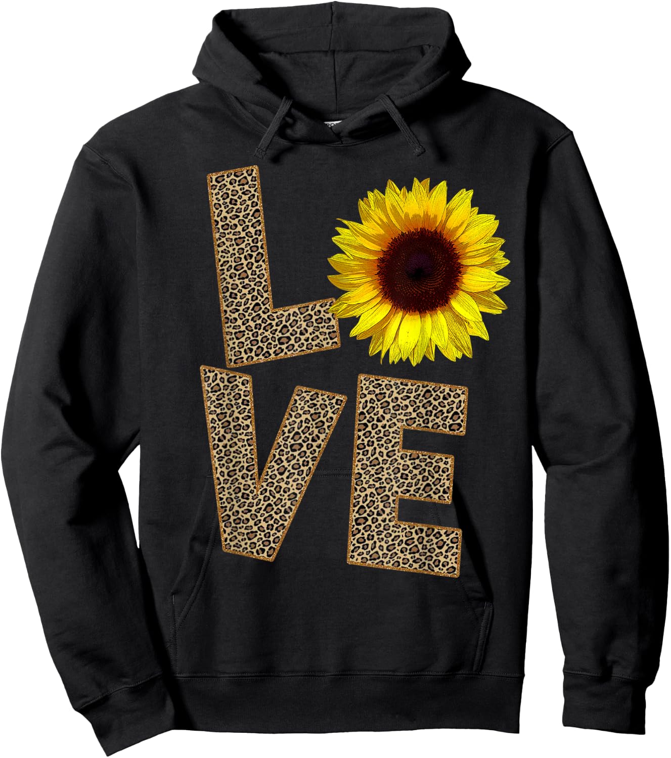 Cheetah Skin Love, Vintage Sunflower - sunflower Cheetah Hoodie - Hoodie | Black