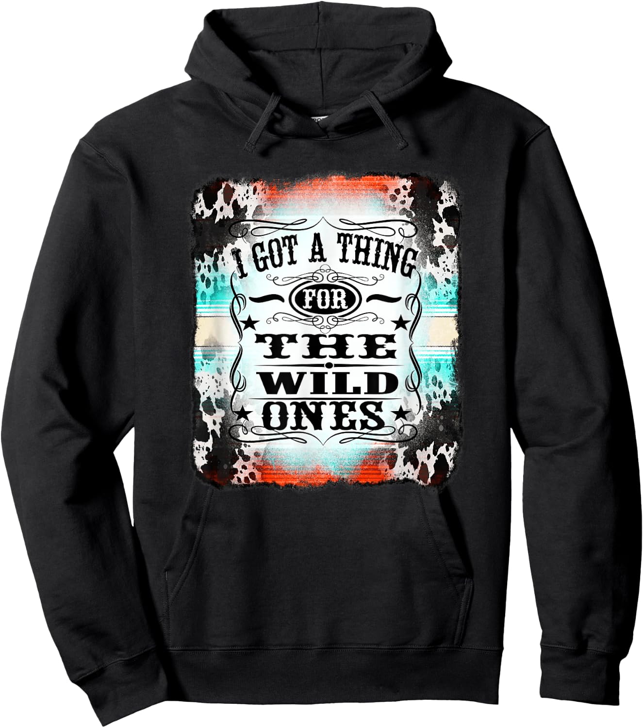 Retro Cowgirl I Got A Thing for The Wild Ones Hoodie - Hoodie | Black