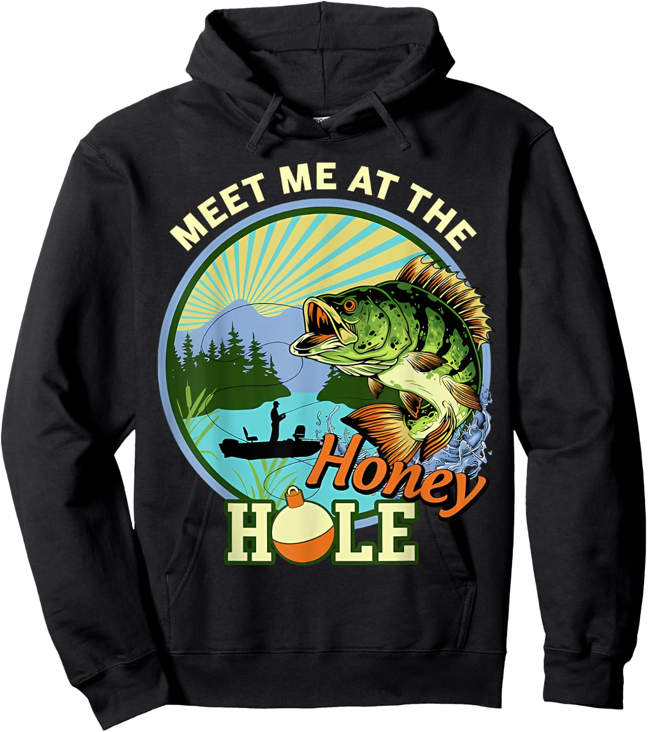 Meet-Me At The Honey-Hole Fishing Hoodie - Hoodie | Black