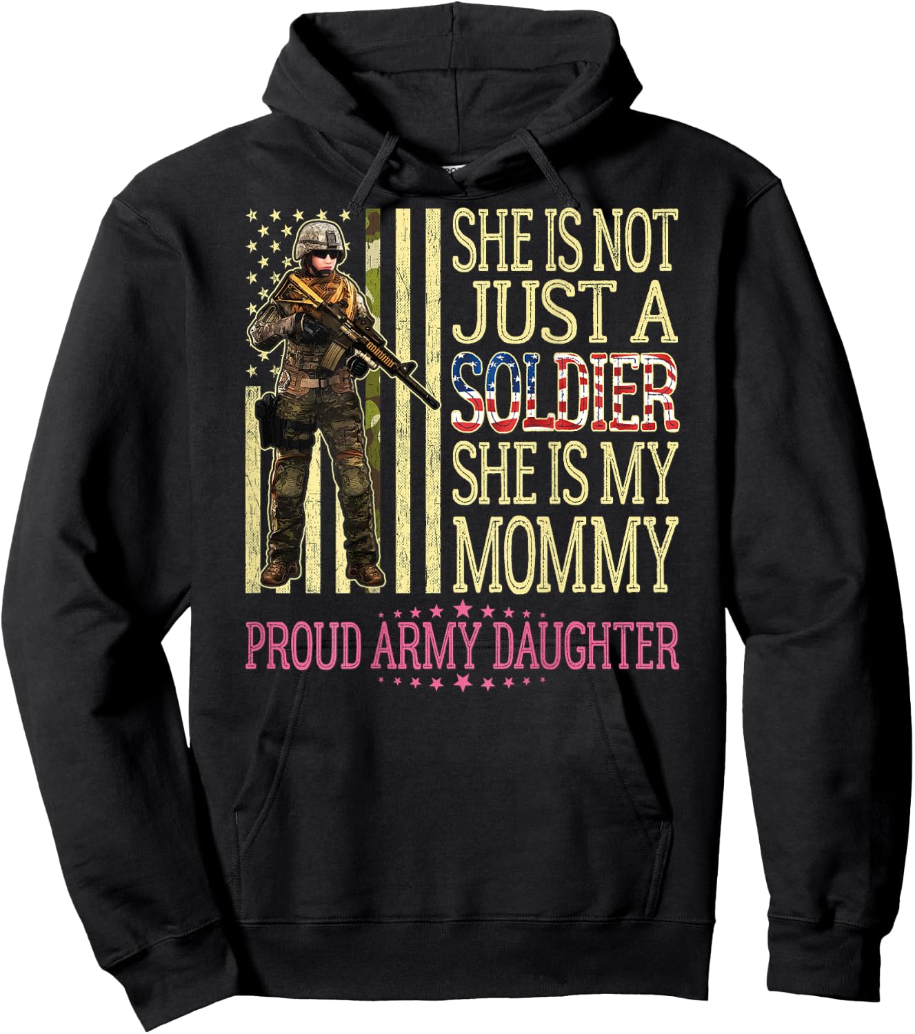 My Mommy Is My Soldier Hero - Proud Army Daughter Child Gift Hoodie - Hoodie | Black