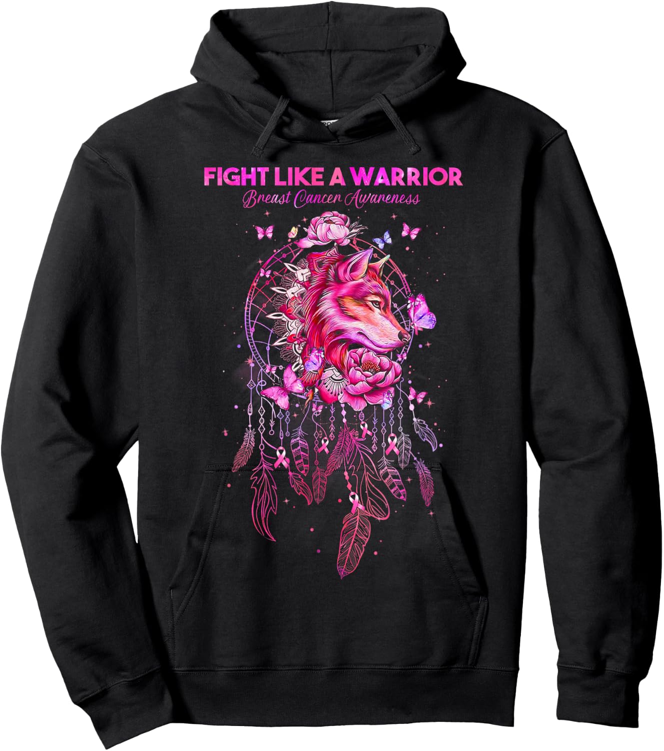 Fight Like a Warrior Breast Cancer Awareness Survivor Gifts Hoodie - Hoodie | Black