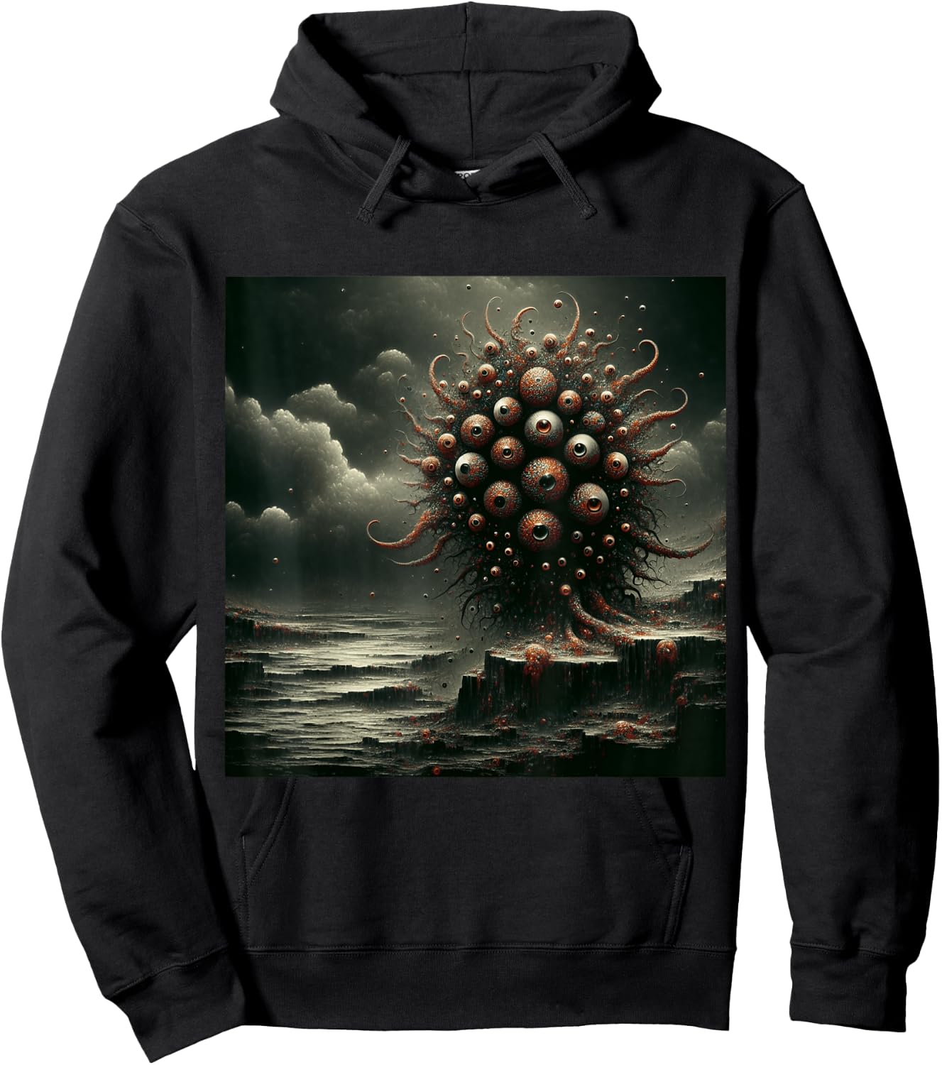 Eldritch Nightmare Lovecraftian Horror Fear of Eyes Graphic Hoodie - Hoodie | Black