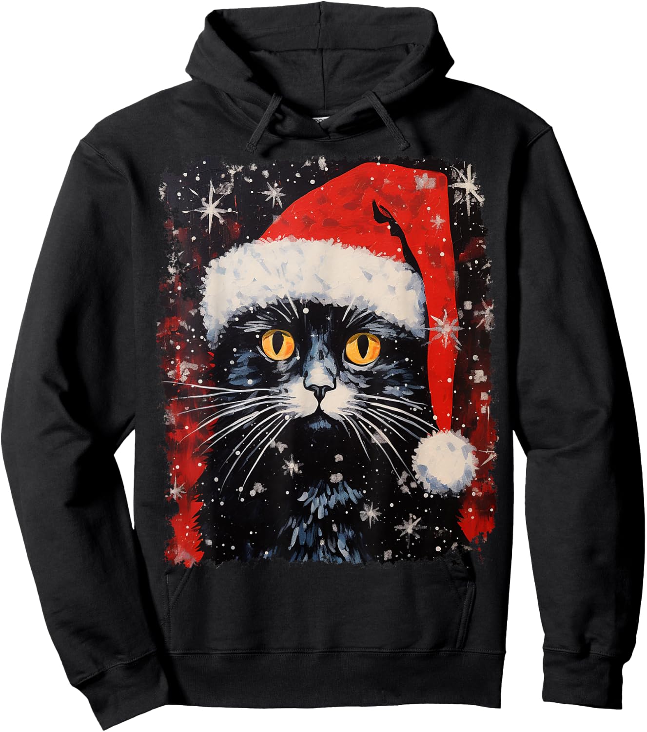 Christmas Black Cat Hoodie - Hoodie | Black