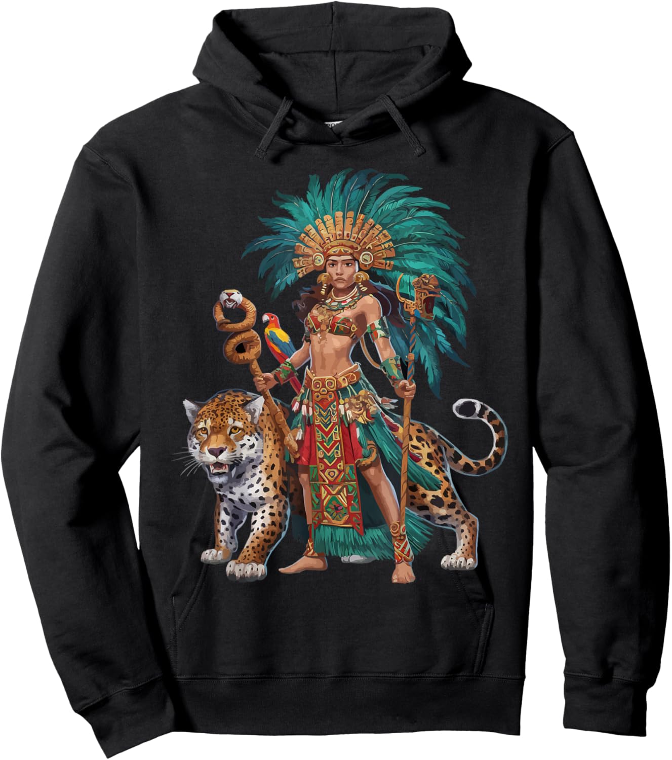 Aztec Jaguar Warrior Aztec Culture Mayan Indigenous Hoodie - Hoodie | Black