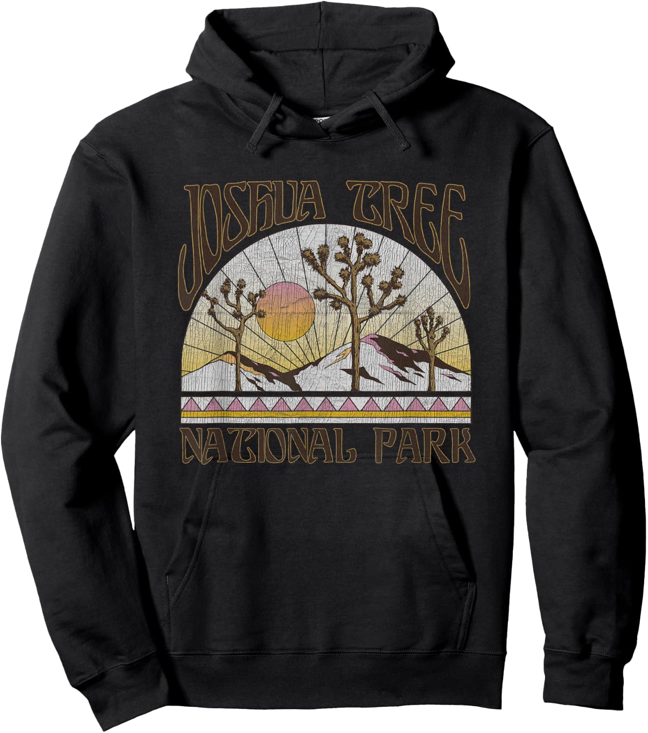 Vintage Joshua Tree National Park Retro Outdoor Camping Hike Small Hoodie - Hoodie | Black
