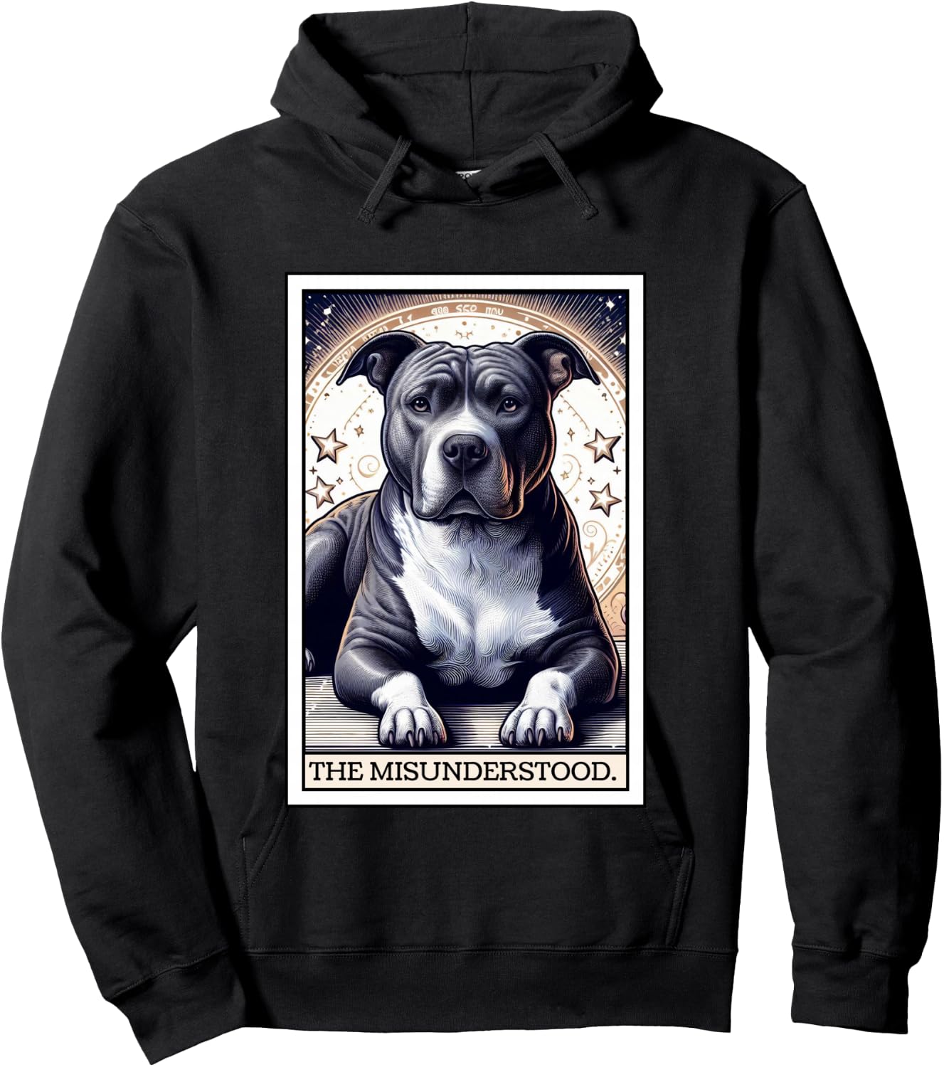 Pitbull Tarot Card Women Men Pitbull Lover Pittie Dog Mom Hoodie - Hoodie | Black