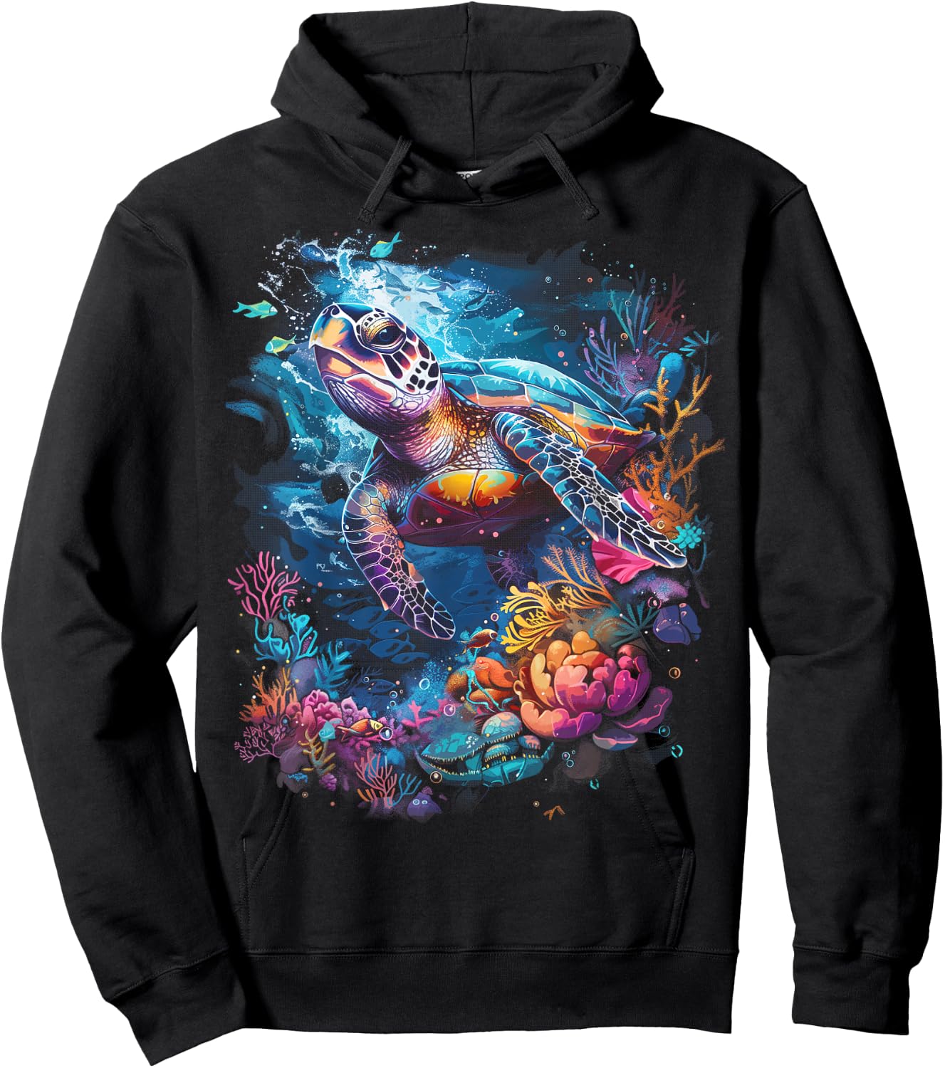 Sea Turtle Beach Lover Ocean Animal Graphic Novelty Hoodie - Hoodie | Black