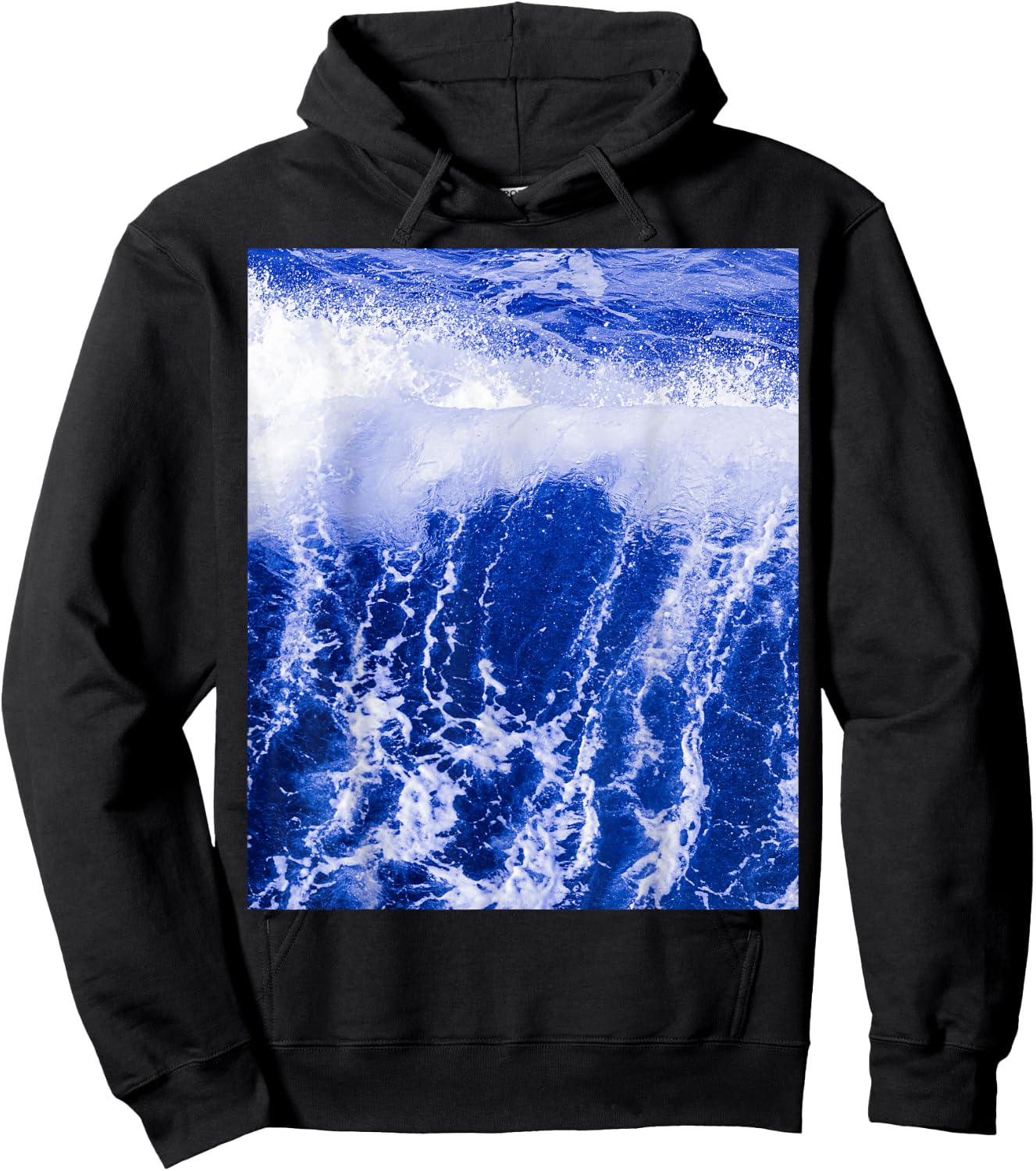 Blue Ocean Wave - Blue foaming clear water Hoodie - Hoodie | Black