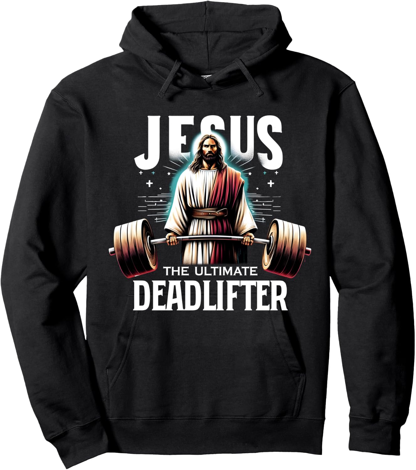 Jesus The Ultimate Deadlifter Christian Jesus Deadlift Hoodie - Hoodie | Black