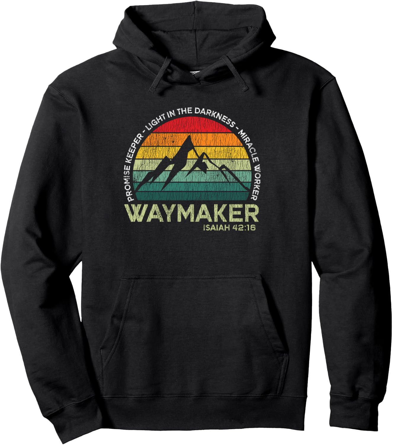 Vintage Waymaker Promise Keeper Miracle Worker Christian Hoodie - Hoodie | Black