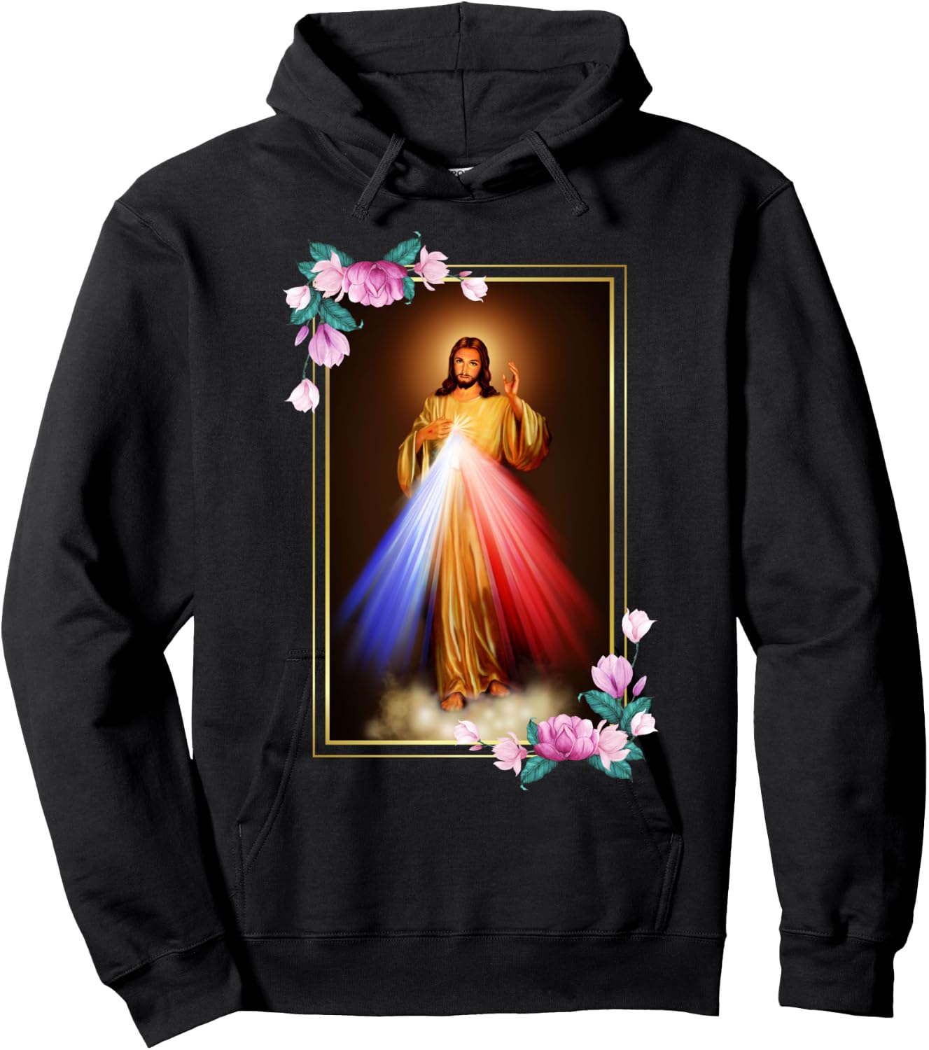 Divine Mercy Jesus Christ, Sacred Heart of Jesus Gift Hoodie - Hoodie | Black