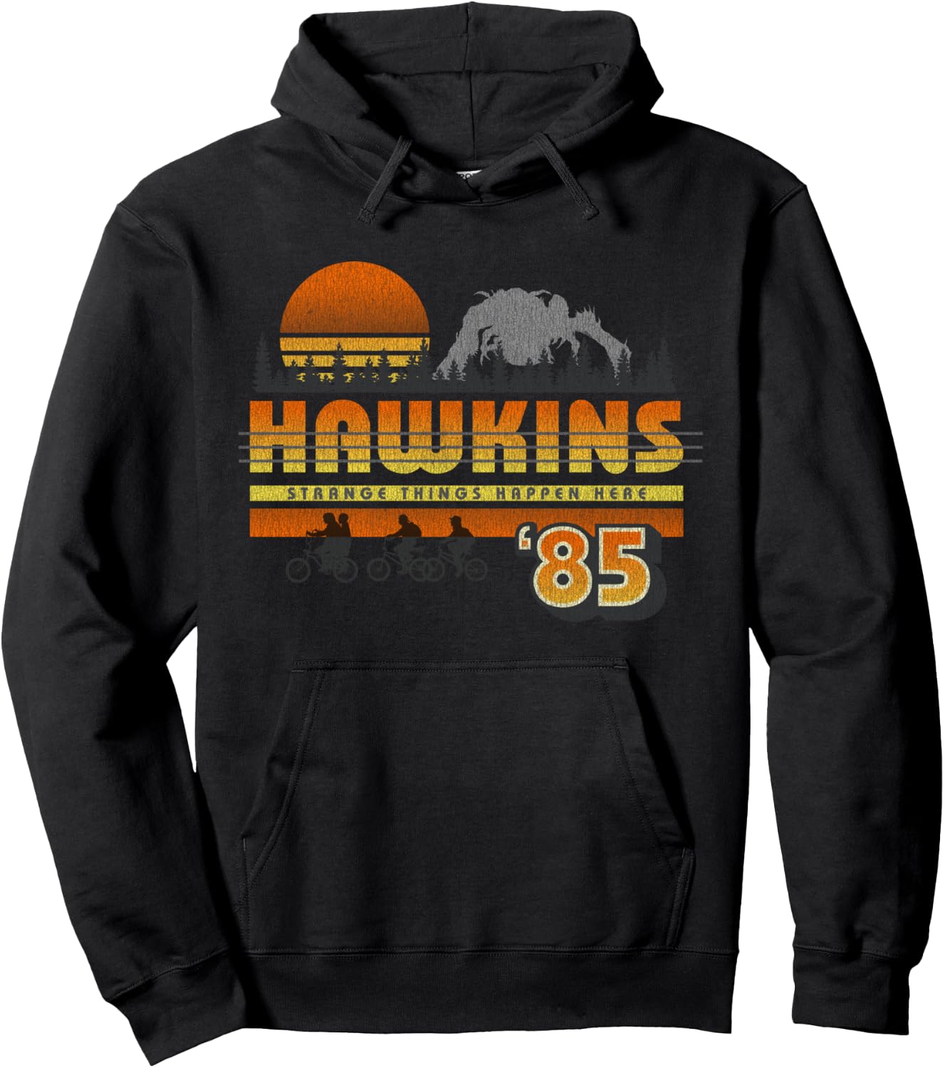 Netflix Stranger Things Hawkins Strange Things 85 Retro Hoodie - Hoodie | Black