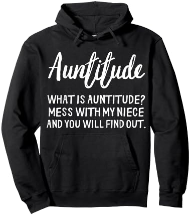 Auntitude Idea For Aunts With Attitude Funny Auntie Hoodie - Hoodie | Black