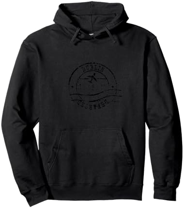 Dublin Ireland Travel Vintage Passport Stamp Hoodie - Hoodie | Black