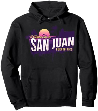 I would rather be in San Juan Puerto Rico vintage souvenir Hoodie - Hoodie | Black