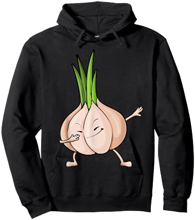 Cute Garlic Design Women Plant Food Garlic Lover Hoodie - Hoodie | Black