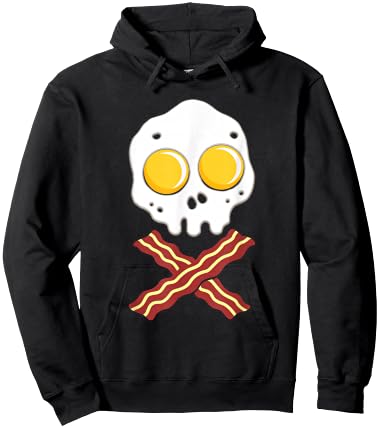 Fried Egg with Bacon - Skull Bone - Food Hoodie - Hoodie | Black