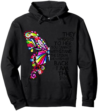 Butterfly She Whispered Back I Am The Storm Hoodie - Hoodie | Black
