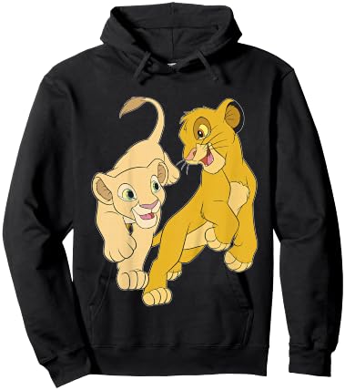 Disney Lion King Simba And Nala Playful Portrait Hoodie - Hoodie | Black