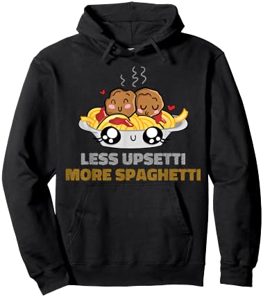 Less Upsetti More Spaghetti Hoodie - Hoodie | Black