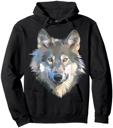 Realistic white wolf realistic animal print with Hoodie - Hoodie | Black