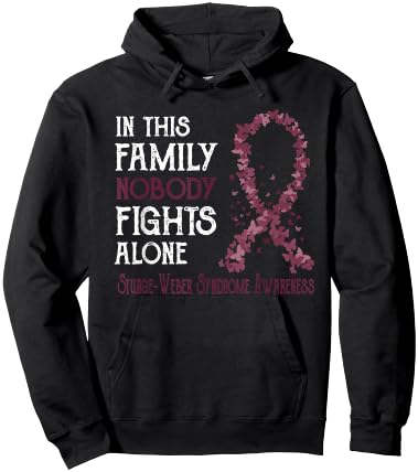 In This Family Nobody Fights Alone Sturge-Weber Syndrome Hoodie - Hoodie | Black