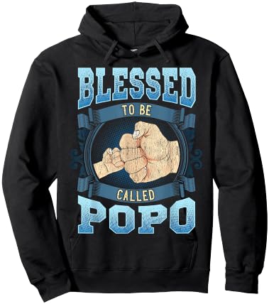 Blessed To Be Called Popo Gifts Popo Fathers Day Hoodie - Hoodie | Black