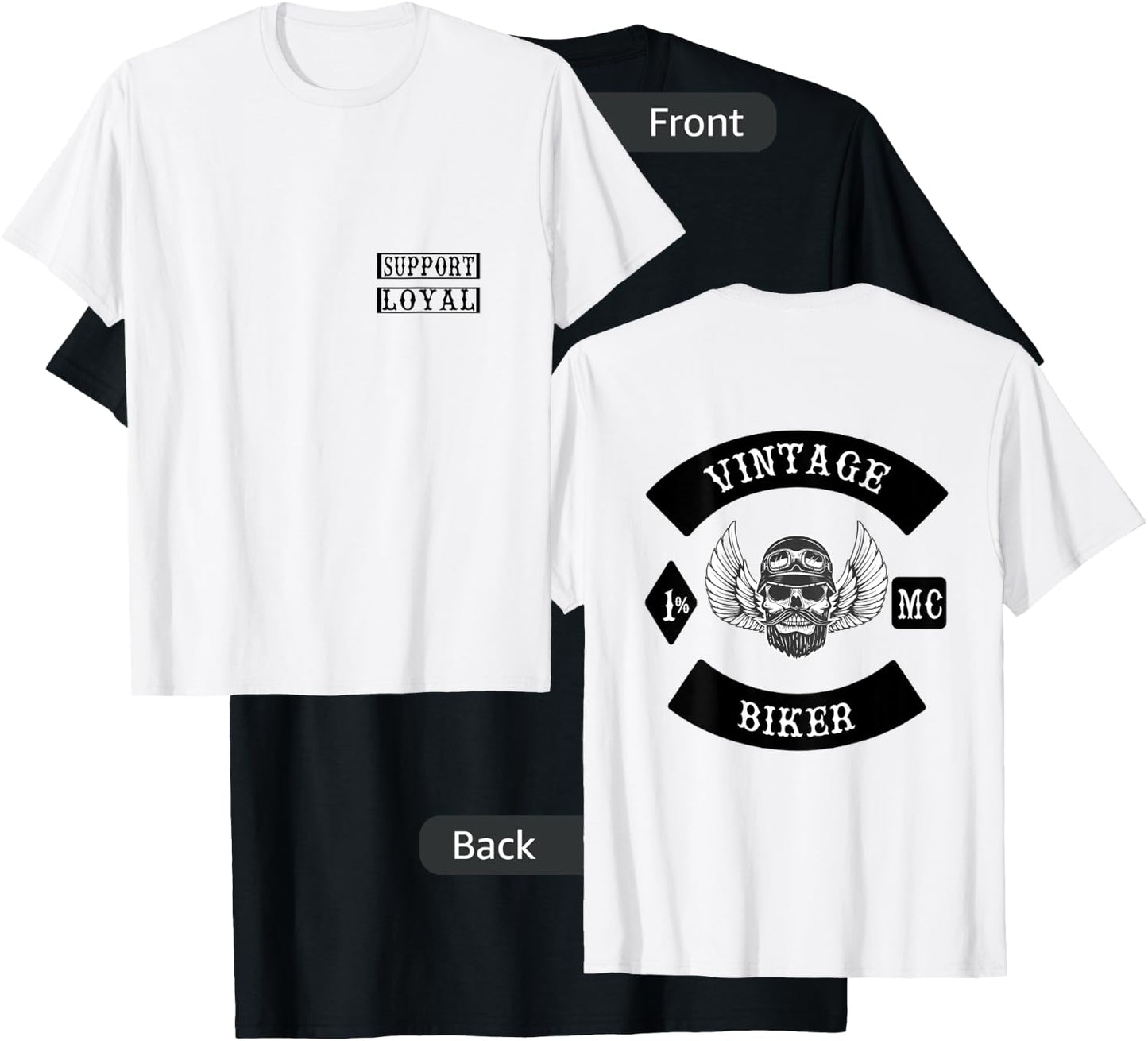 Vintage Biker Mc Patch Motorcycle Club Support T-Shirt - T-Shirt | Black