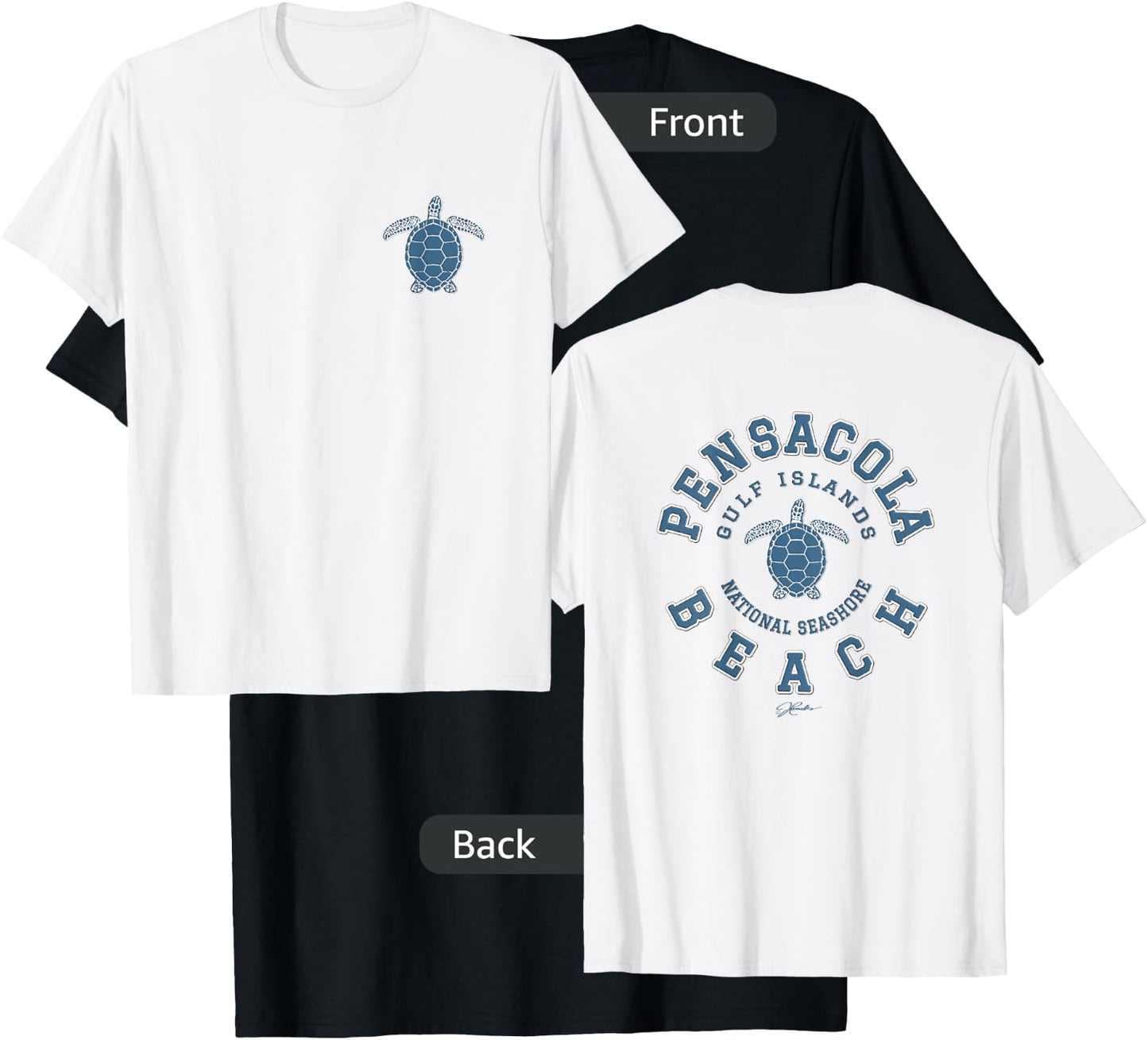 JCombs: Pensacola Beach, FL, Sea Turtle (Two-Sided) T-Shirt - T-Shirt | Black