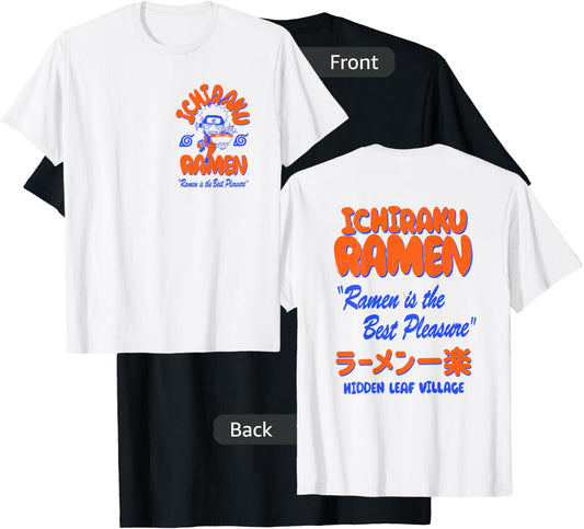 Naruto Shippuden Ichiraku Ramen Front Back Anime T-Shirt - T-Shirt | Black
