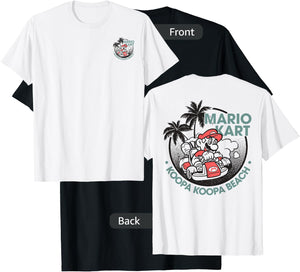 Mario Kart Koopa Koopa Beach Tropical Vintage Nintendo Badge T-Shirt - T-Shirt | Black