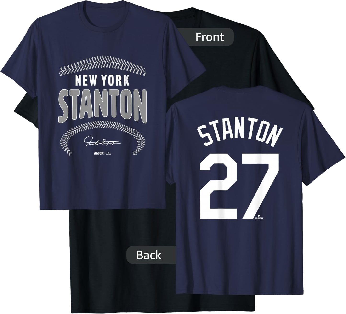 Giancarlo Stanton New York Name & Number (Front & Back) T-Shirt - T-Shirt | Black