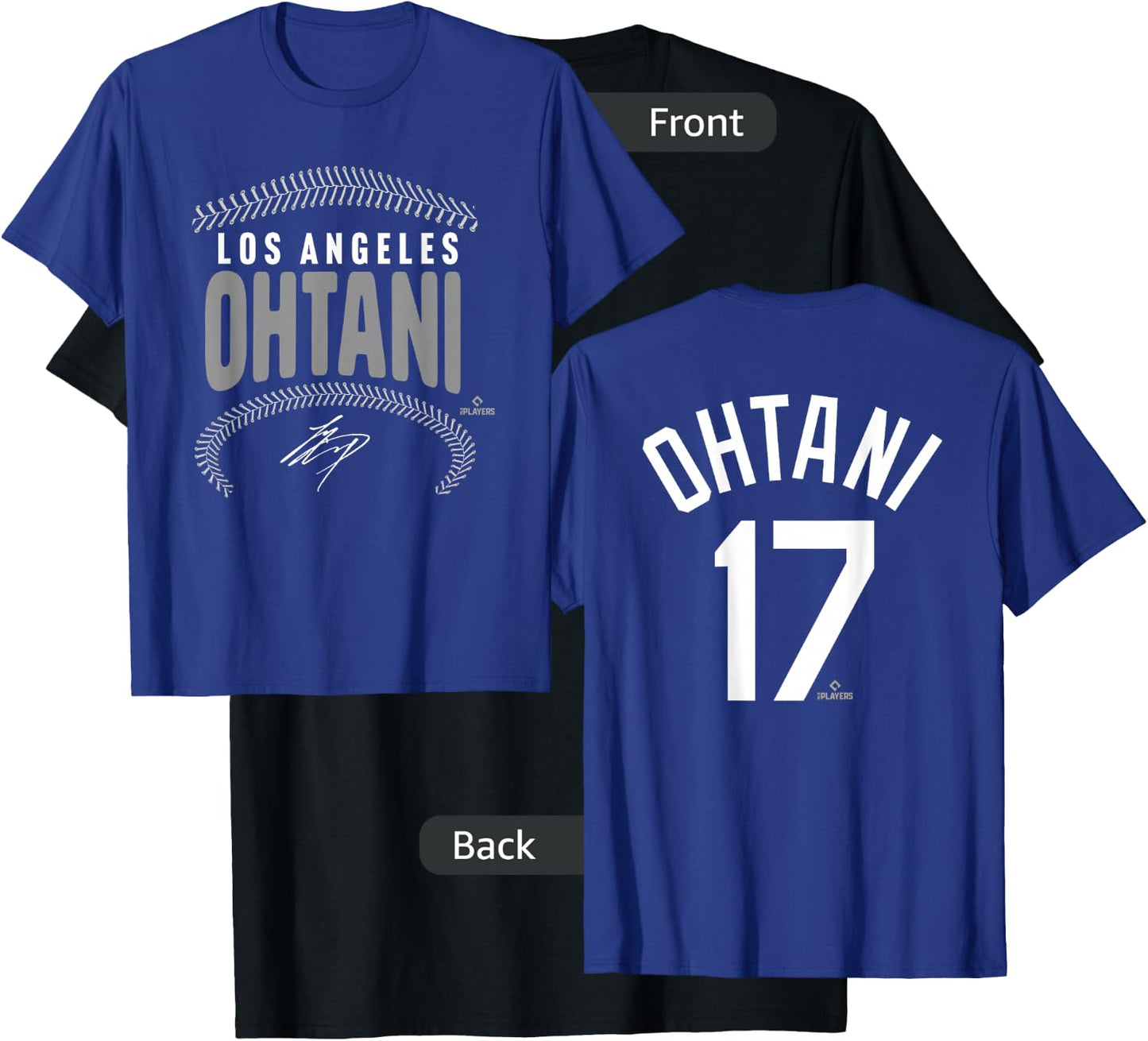 Shohei Ohtani Los Angeles Name & Number (Front & Back) MLBPA T-Shirt - T-Shirt | Black