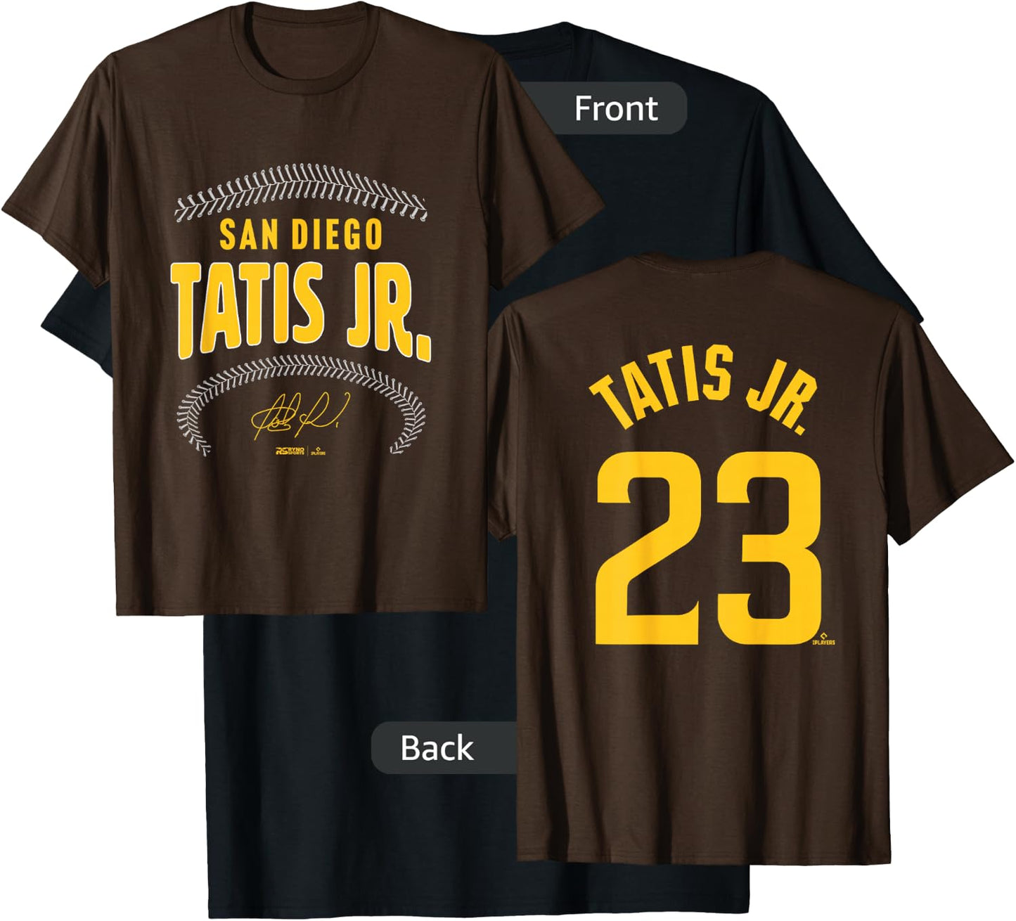Fernando Tatis Jr. San Diego Name & Number (Front & Back) T-Shirt - T-Shirt | Black
