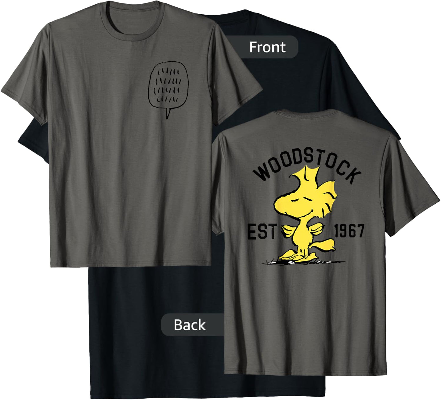 Peanuts Woodstock Talking T-Shirt - T-Shirt | Black