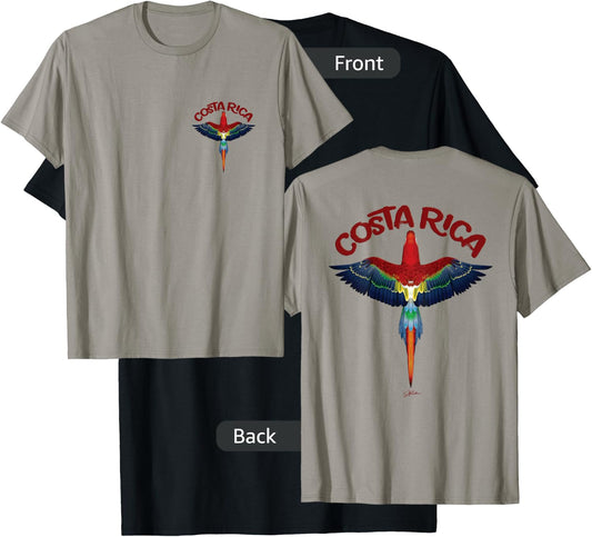 JCombs: Costa Rica Scarlet Macaw (Two-Sided) T-Shirt - T-Shirt | Black