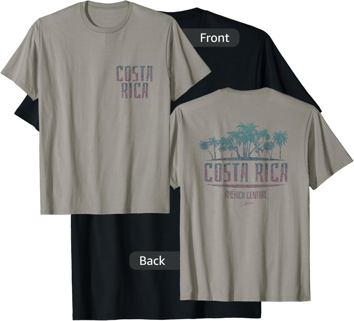 JCombs: Costa Rica Palm Trees on Beach (Two-Sided) T-Shirt - T-Shirt | Black