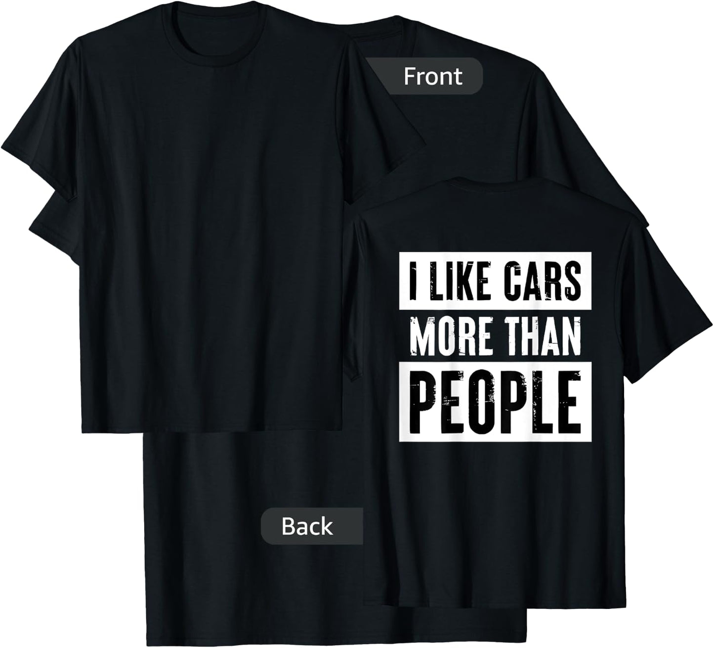 I Like Cars More Than People T-Shirt - T-Shirt | Black