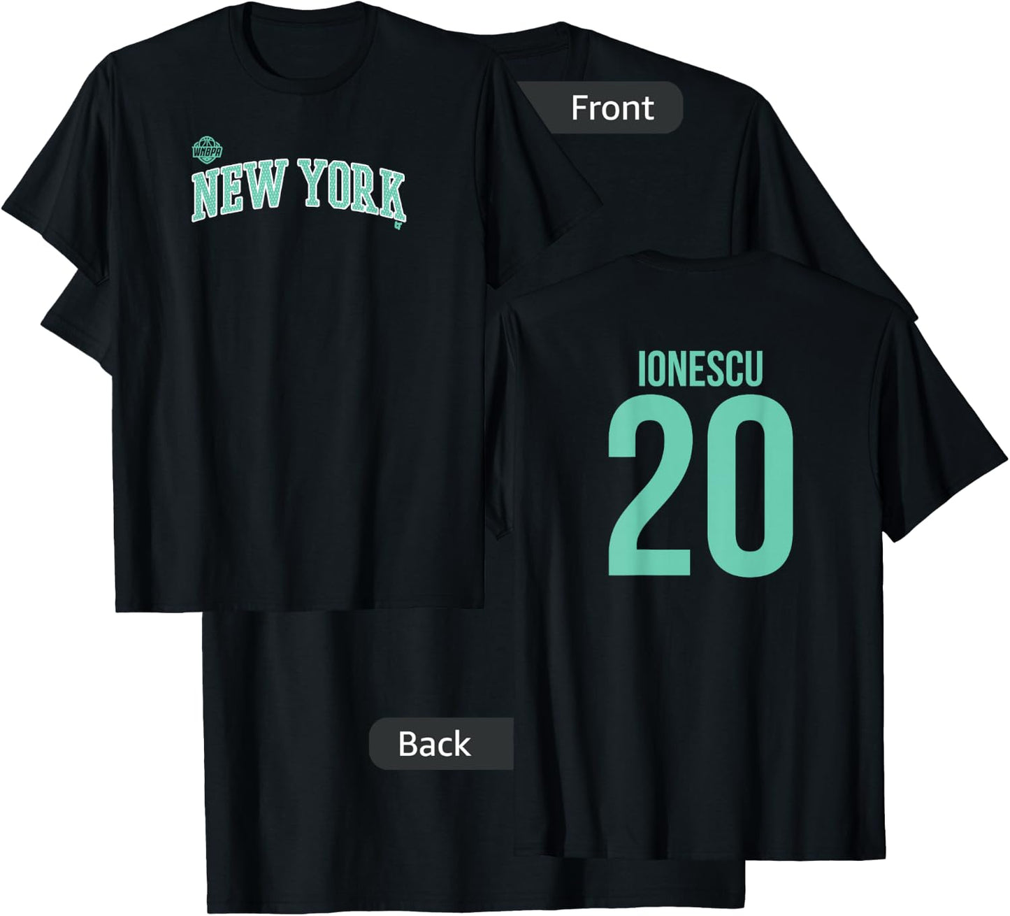 Sabrina Ionescu #20 - Number on Back - New York Basketball T-Shirt - T-Shirt | Black