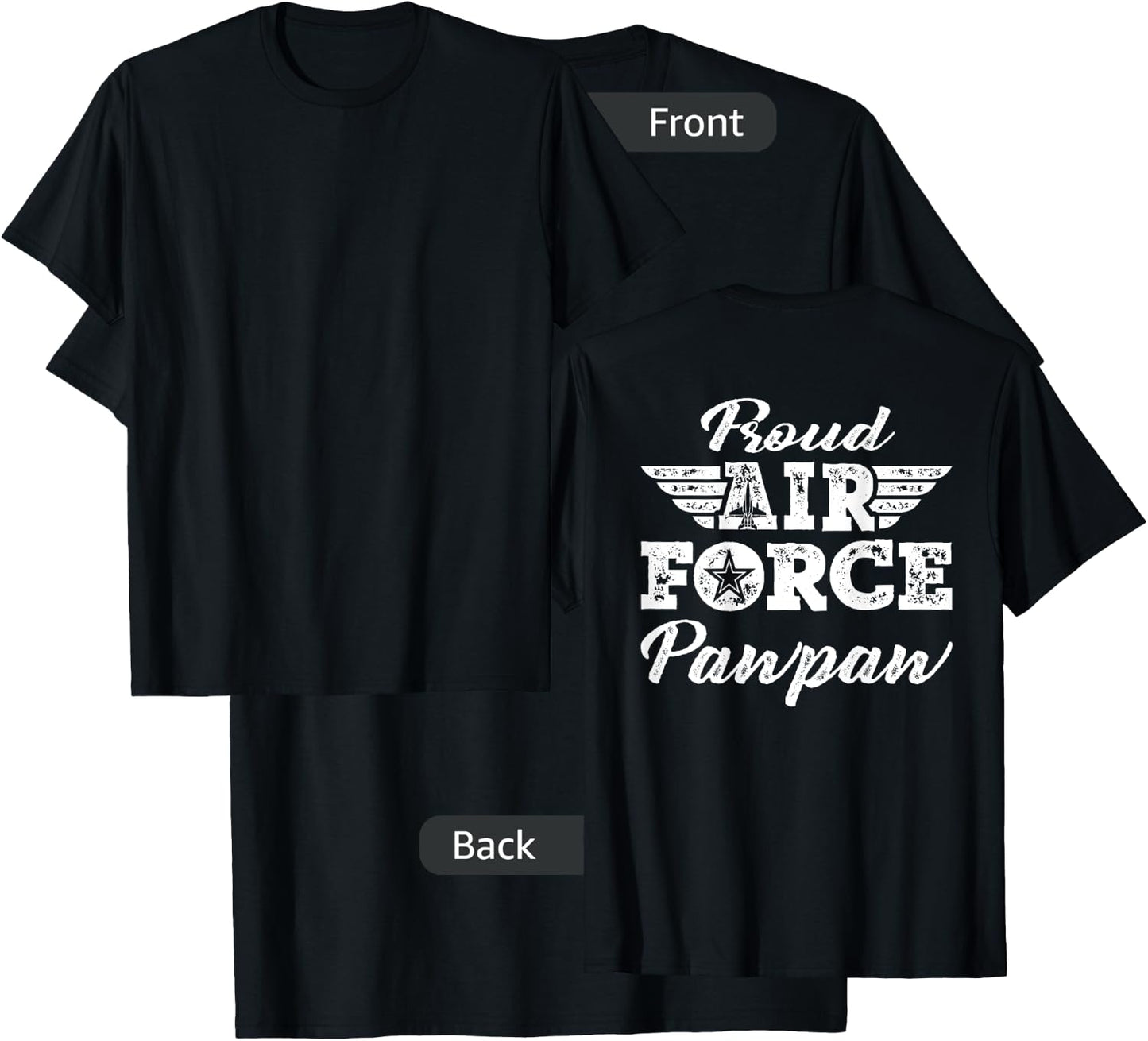 Proud US Air Force Pawpaw Pride Military Family Grandpa Gift T-Shirt - T-Shirt | Black