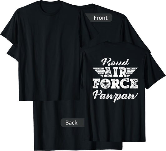 Proud US Air Force Pawpaw Pride Military Family Grandpa Gift T-Shirt - T-Shirt | Black