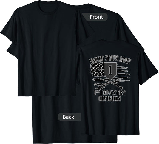 U.S. Army 1st Infantry Division (Back Design) T-Shirt - T-Shirt | Black