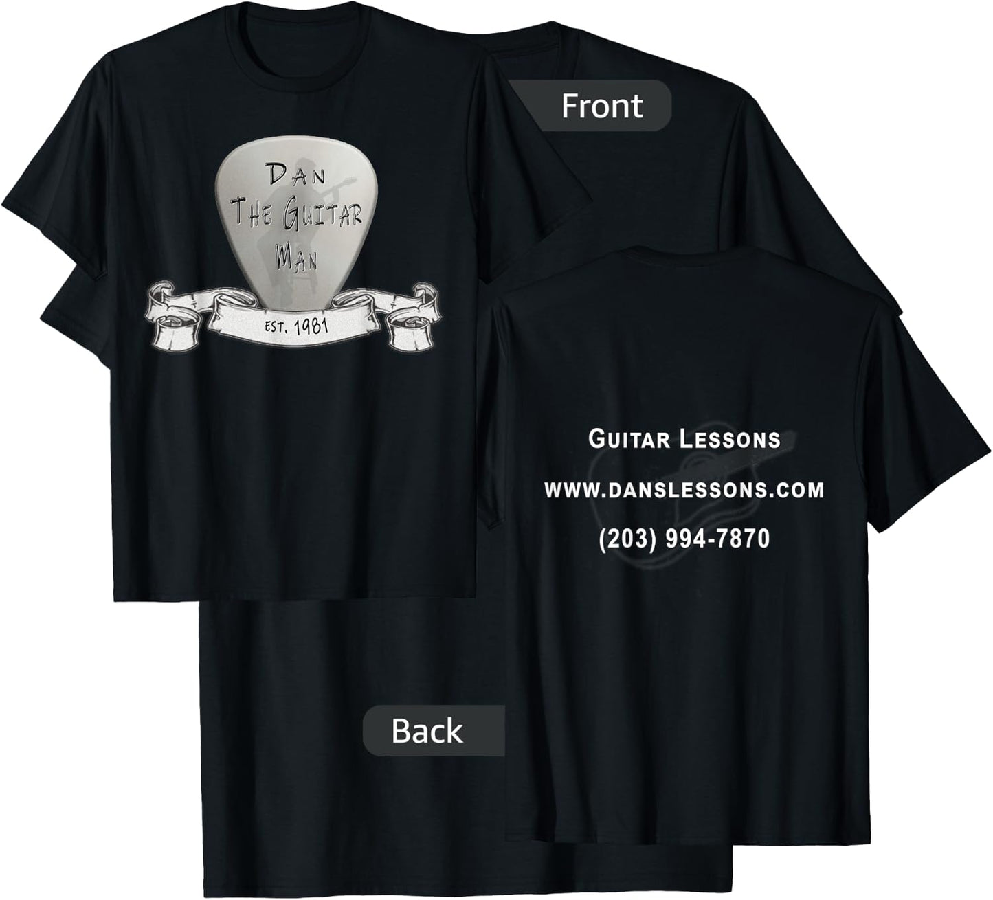 Dan The Guitar Man T-Shirt - T-Shirt | Black