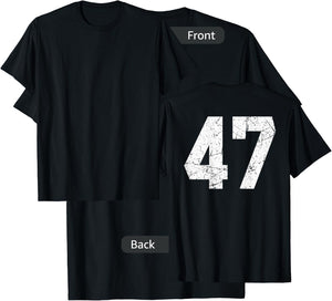 #47 Jersey Uniform Varsity Sports Number, 47th Birthday T-Shirt - T-Shirt | Black