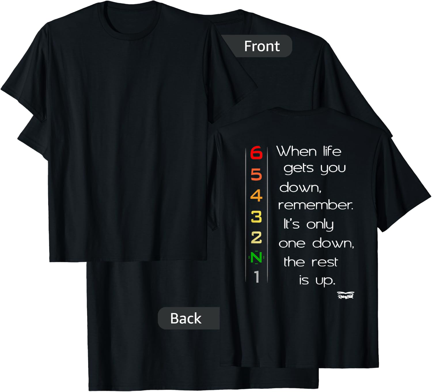 When life gets you down Motorcycle Motorbike Gears On Back T-Shirt - T-Shirt | Black