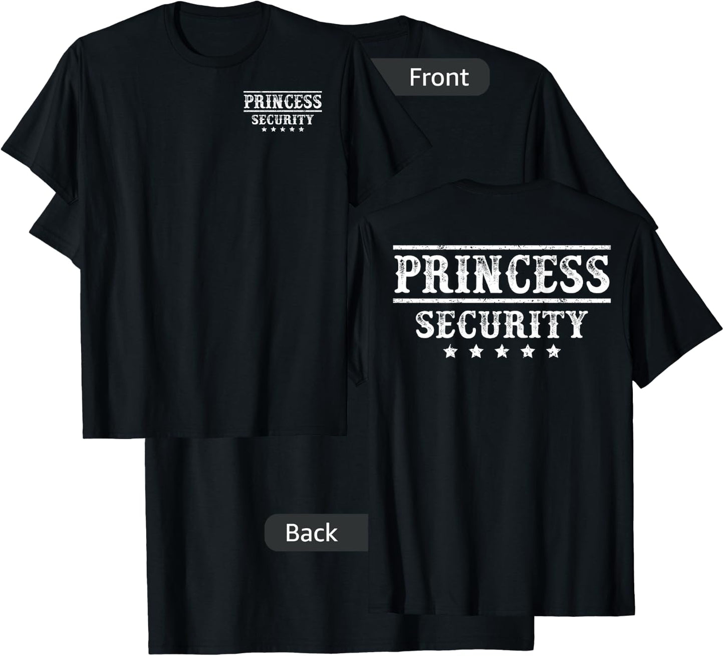 Princess Security Team Birthday Big Brother Announcement T-Shirt - T-Shirt | Black
