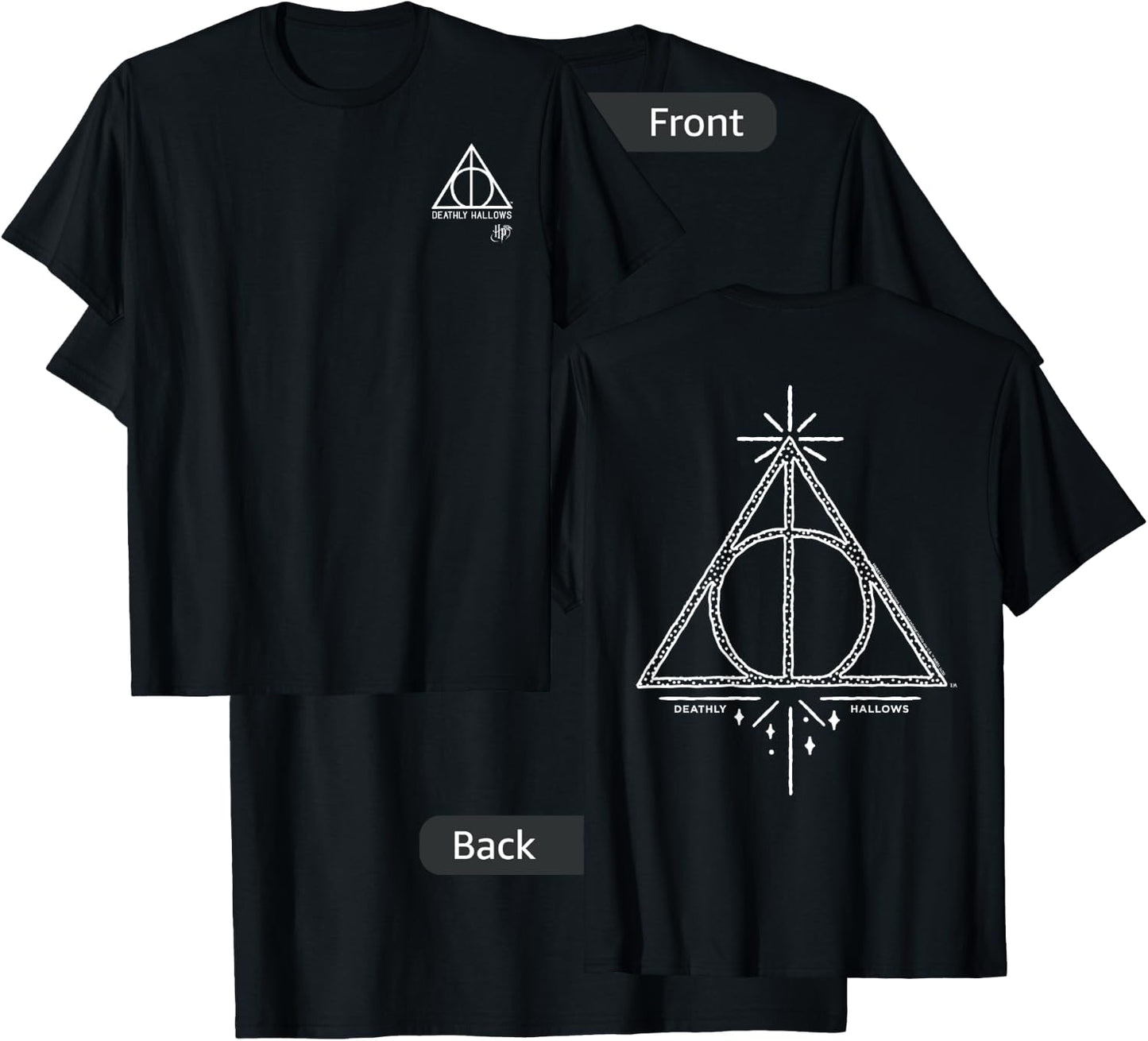 Harry Potter Deathly Hallows Pocket Icon Front & Back T-Shirt - T-Shirt | Black