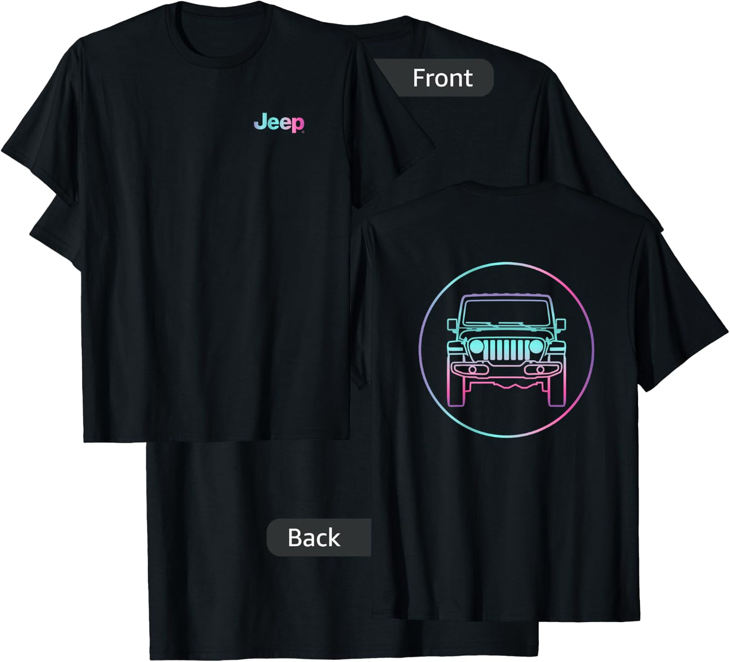 Jeep Rainbow Badge - Officially Licensed T-Shirt - T-Shirt | Black