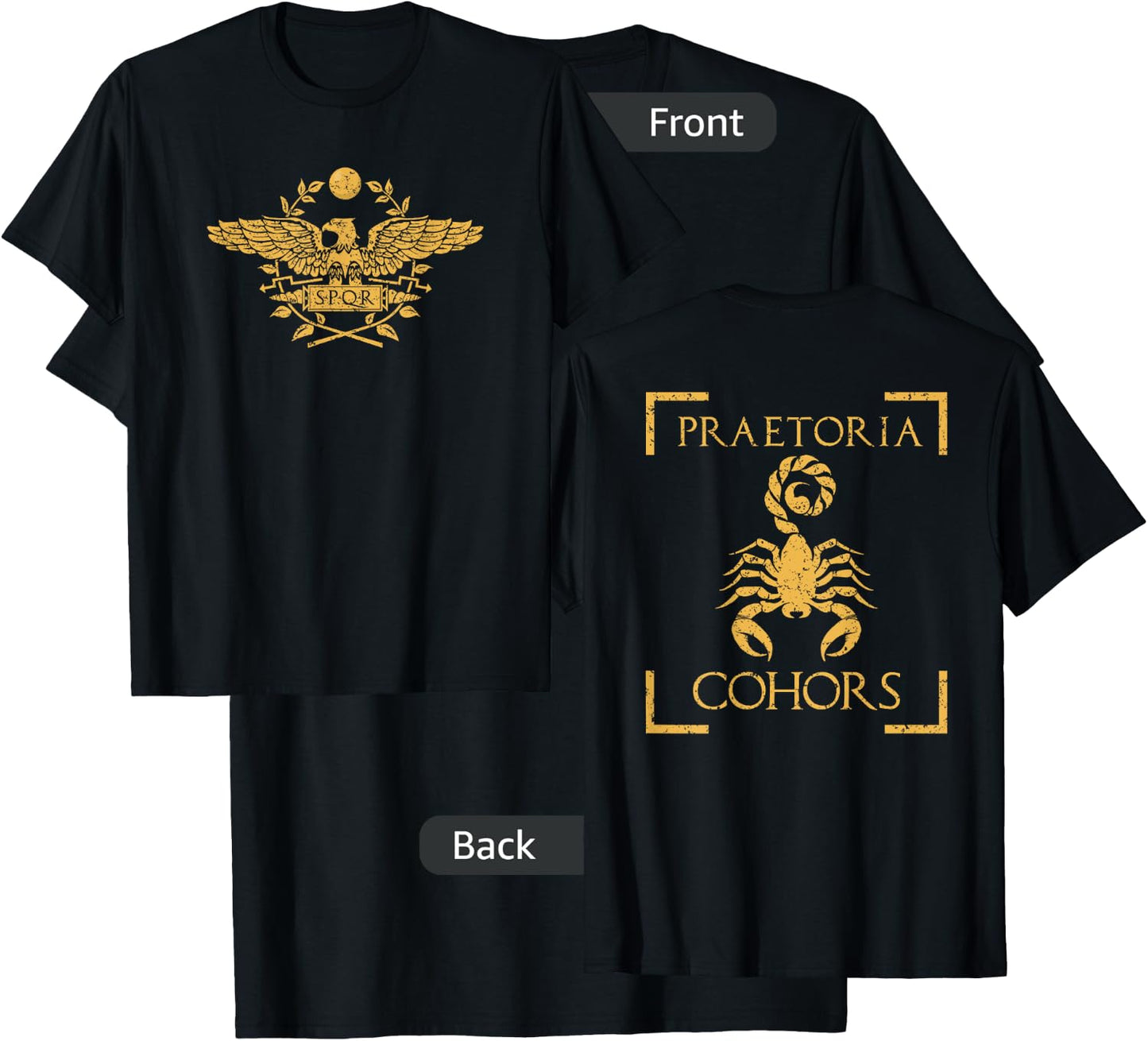 Praetoria Cohors Praetorian Guard Roman Army Back Print T-Shirt - T-Shirt | Black