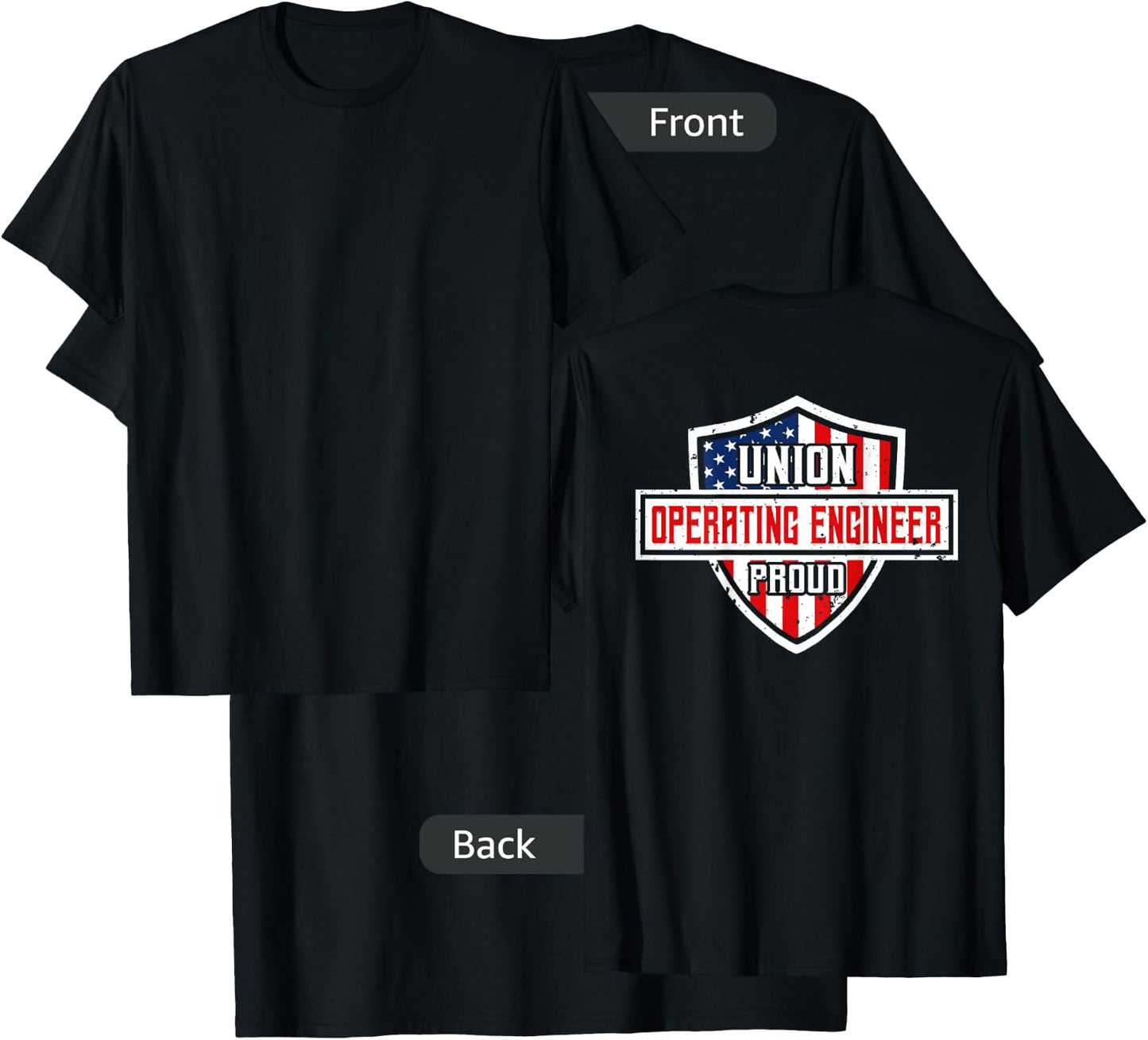 Operating Engineers Design On Back Of Clothing T-Shirt - T-Shirt | Black
